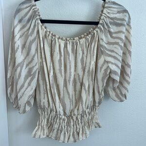 Animal print blouse 3/4 sleeve